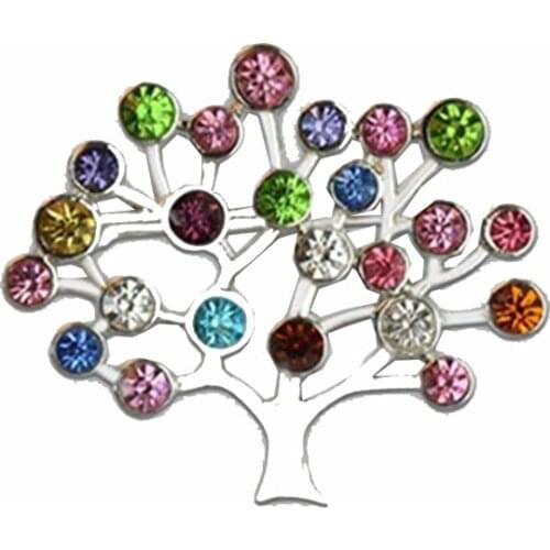 2019 New Arrivals Fashion Broach Gold Christmas tree Brooches Colorful Rhinestone women Brooches for Christmas X1635