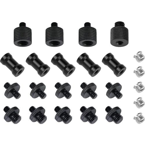 24 Pcs Camera Screw Adapter 1/4 to 1/4 and 1/4 to 3/8 Tripod Mount Converter Set for Camera Mount, Monopod, Ballhead, Flash Ligh