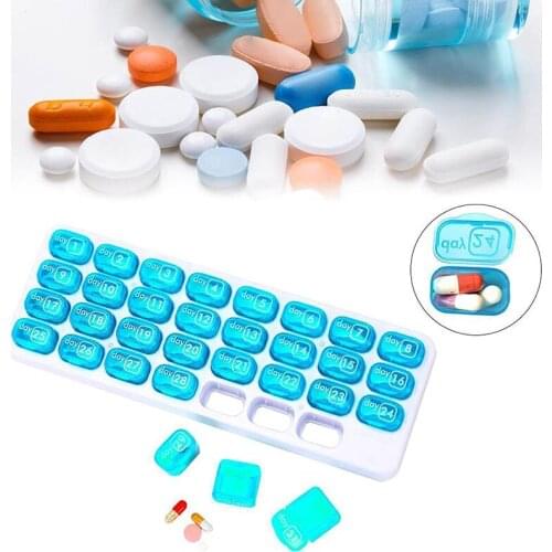 31-Day Pill Storage Organizer Monthly Medication Dispenser Case for Travelling QW