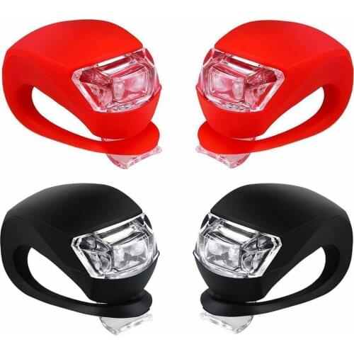 4Pcs/Set LED Silicone Bicycle Front Rear Light Set 3 Modes Waterproof MTB Mountain Road Bike Cycling Headlight Tail Warning Lamp