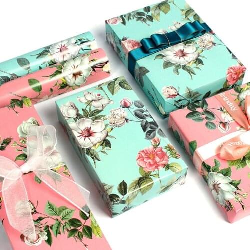 50x70cm Gift Floral Style Wrapping Paper Sheets for Wedding Kids Birthday Holiday Baby Shower Gift Wrap Craft Paper Decor Gifts