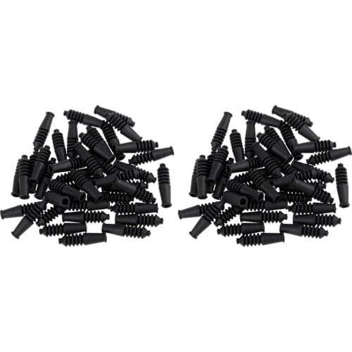 80x Rubber Black Bike V Brake Noodle Boot End Sleeves Parts Accessories
