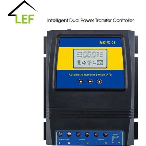 Automatic Dual Power Transfer Switch 11000W Max Power Solar Charge Controller for Solar Wind System AC 110V 220V on/off Grid