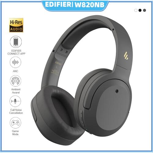 EDIFIER W820NB Wireless Headphones Hybrid ANC Active Noise Cancelling Hi-Res Audio Bluetooth 5.0 40mm Driver Bluetooth Headset