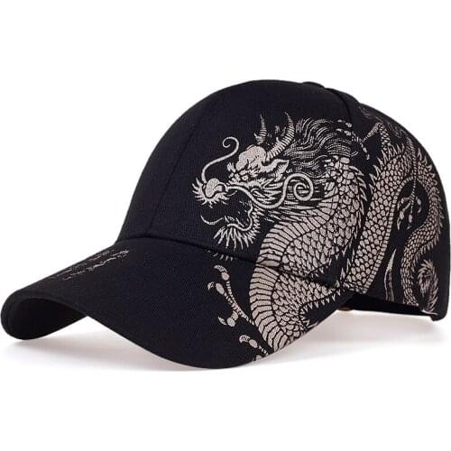 Summer Chinese style dragon pattern baseball cap for men retro trendy peaked cap cool hip hop Snapback Hat