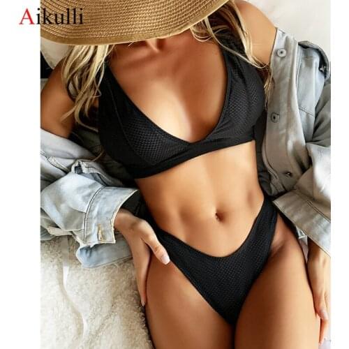 Push Up Bikini Swimwear 2021 Swimsuit Women Sexy Black Mesh Swimsuit Two Piece Set Summer Biquini Female Beach Bathing Suit Swim