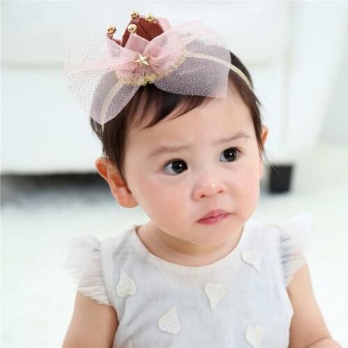 Girls Large Chiffon Bow knot Headband With Satin Crown Baby Newborn Hair accessories Infant Birthday Headwear Children Hairbands