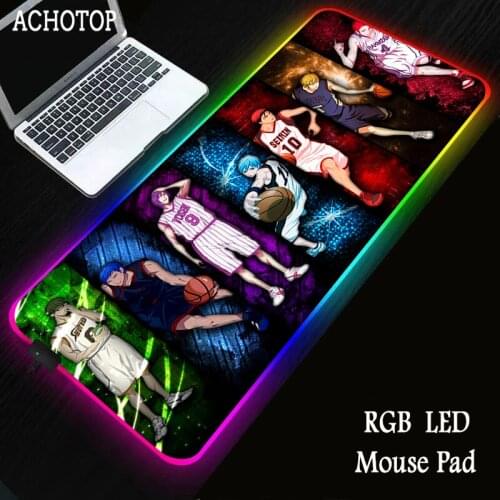 Kurokos Basketball Large Mouse Pad Gamer USB LED RGB Lighting Gaming Computer Mousepad XL Rubber Mouse Mat cs go for PC Laptop