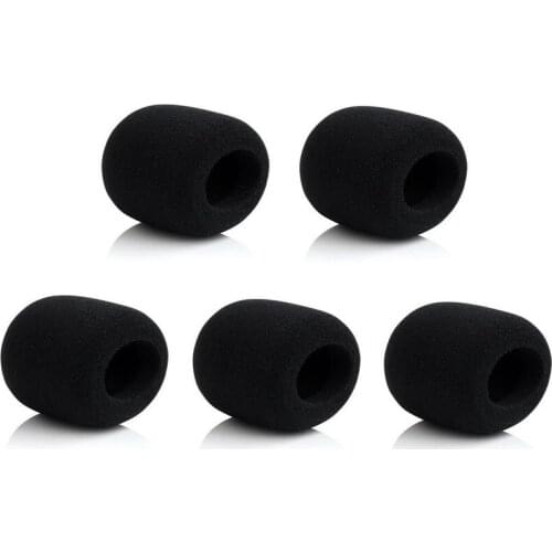 Bolymic 5 Pack Foam Ball-Type Vocal Microphone Windscreen Black ,for Samson AKG Wireless Handheld Mic