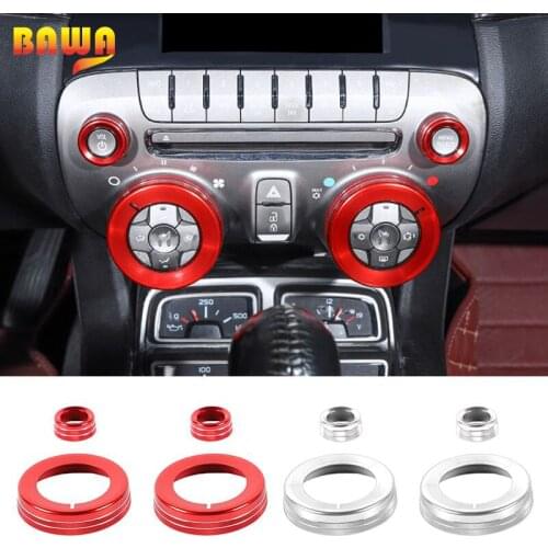 BAWA Central Control Knob Decoration Ring Aluminum Alloy Trim Cover For Chevrolet Camaro 2010-2015 Car product