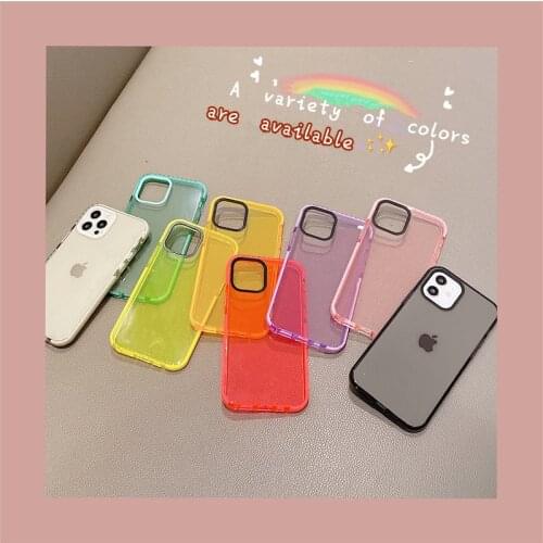 For iPhone 12 Pro Case Solid Color Clear Phone Case For iPhone 11 Pro Max XR XS Max 7 8 Plus SE Soft TPU Shockproof Phone Cover