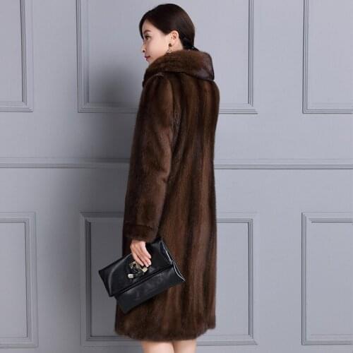 Natural Real Mink fur long jacket mink fur female winter outwear