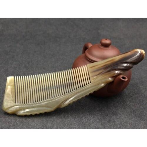 Combs For Women Gift Natural Anti Static Buffalo Horn Art Comb Hair Care Massage Brush Straight Hairbrush Portable Hot Sale Sae