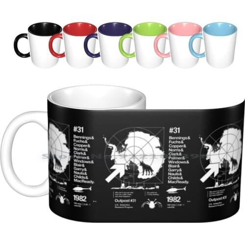 Ode #02 Ceramic Mugs Coffee Cups Milk Tea Mug The Thing John Carpenter Film Horror 1982 Graphic Vector Cool Retro Type