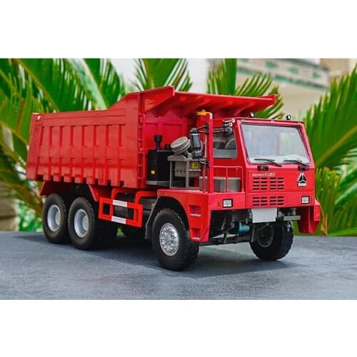 Collectible Alloy Toy Model Gift 1:24 Scale SinoTruk HOWO 70T Heavy Duty Mine Dump Truck Construction Vehicles DieCast To Model