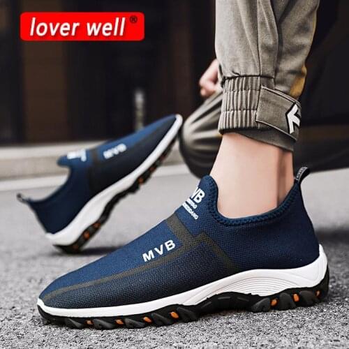 2021 Hot Sale Summer Mens Mesh Breathable Casual Running Shoes Lightweight Comfortable Fashion Slip-On Sneakers