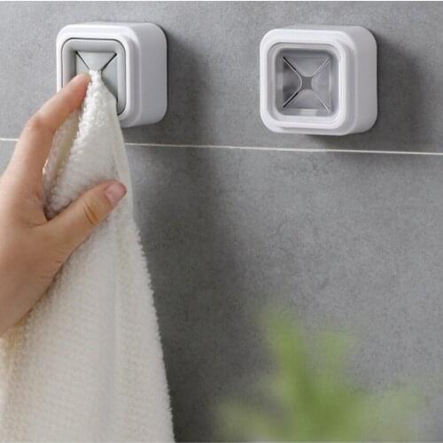 Kitchen Towel Hooks Square Self Adhesive ABS Towel Hook Easy Installation- Firmly Holds Towel Waterproof Bathroom Towel Holder