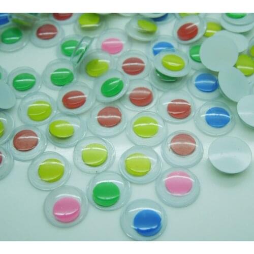 1000pcs/lot 10mm Hot Sell Random Mix Colorful Round Movable Plastic Doll Eyes For Doll Toy/Scrapbook Handmade DIY Crafts