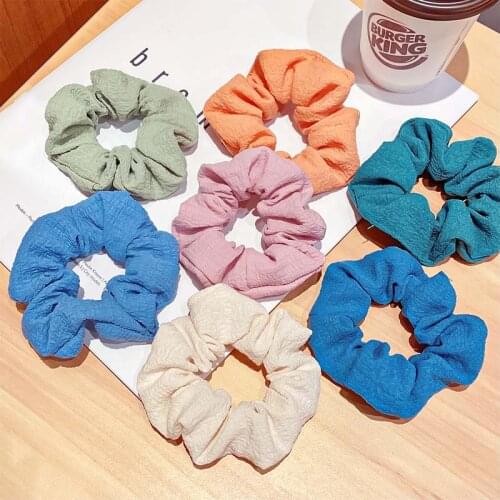 New Women Elegant Soft Solid Scrunchie Ponytail Holder Sweet Hair Tie Headband Hair Bands Hair Accessories резинка для волос
