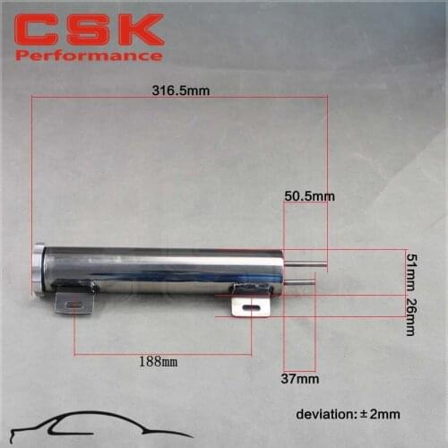 New 2"x10" inch Sainless Steel SS304 Radiator Over Flow Tank Catch Can Reservoir