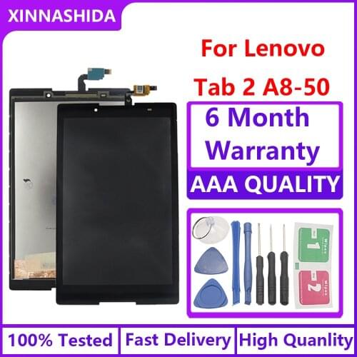 100% Tested Panel For Lenovo Tab 2 A8-50F A8-50LC A8-50 Touch Screen Digitizer+ LCD Display Assembly Parts with Frame Replace Pa