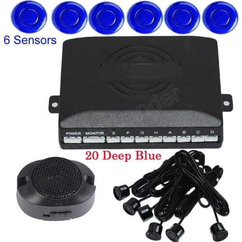 Great quality Car parking sensor 6 sensors 44 colors for choice buzzer alarm Parktronic Car Reverse Radar auto detector
