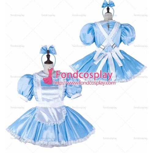 Sissy maid satin dress lockable Uniform cosplay costume Tailor-made[G2340]
