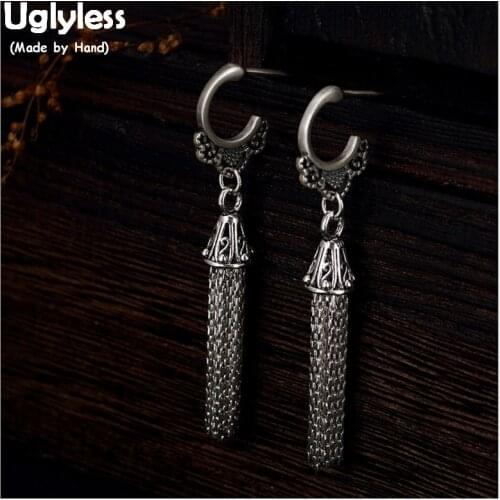 Uglyless Real Thai Silver Chains Tassel Earrings for Women Handmade Multiple Fine Jewelry 100% Solid 925 Sterling Silver Earring