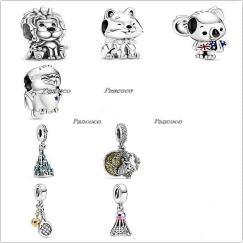 925 Sterling Silver Charm 2020 Pre-Autumn Tennis Racket Dangle Beads Fit Pandora Bracelet & Necklace Jewelry