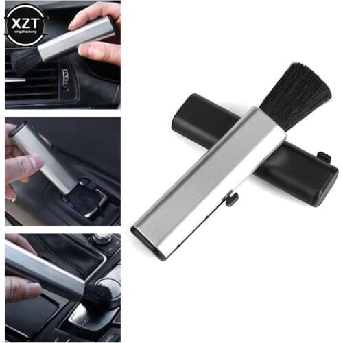 Car Computer Telescopic Retractable Cleaning Brush Air Conditioner Keyboard Plastic Handle Wool Small Brush Tool Goods