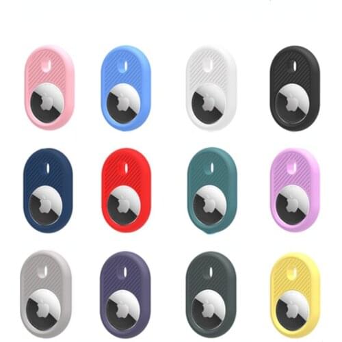 For Apple Airtags Silicone Case Soft Anti-Scratch Shell Protective Sleeve for Airtag Anti-lost Protection Cover AirTag Keychain