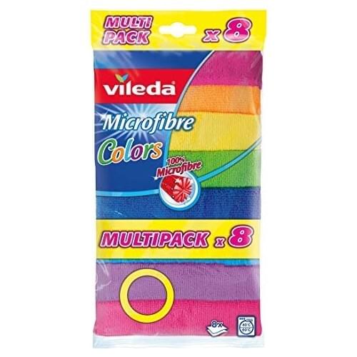Vileda Mikrofiber Colorful Cloth 8'li glass tiles ceramic wood for each surface