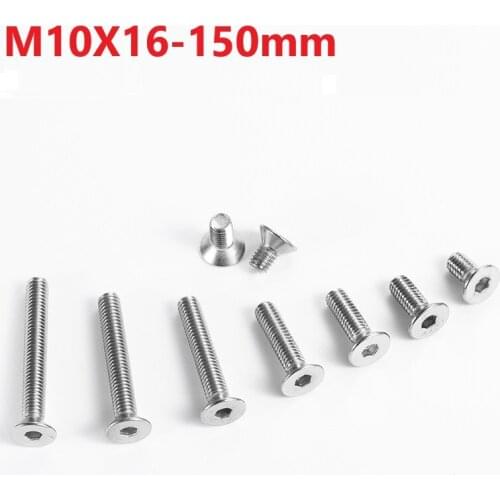 10mm 304 Stainless Steel Hexagon Socket Countersunk Flat Cap Head Screw M10x16 18 110 120 150mm Countersunk Socket Head Screw