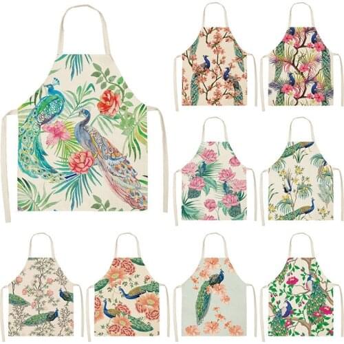Peacock flower aprons for women kitchen accessories aprons Apron for kitchen kitchen apron women master apron aprons for women