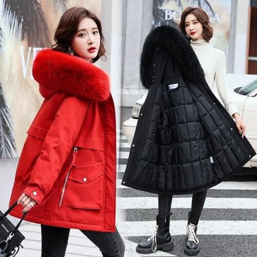 Winter Jacket Parkas 2022 new -30 Degree Womens Winter Long Coats Hooded Fur Collar Thick Warm Winter Jackets Women