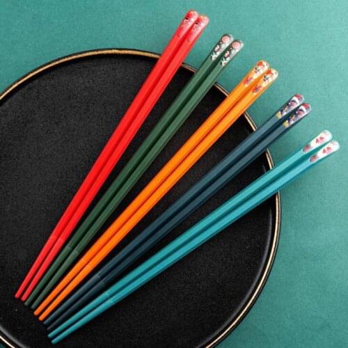 10 Pairs Japanese Chopsticks Non-Slip Sushi Food Sticks Chop Sticks Chinese Gift Reusable Household Family Chopsticks