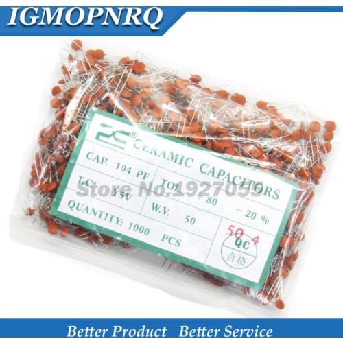1000pcs Ceramic capacitor 50V 1pF ~ 100nF 0.1uF 104 4.7PF 10PF 22PF 33PF 47PF 100PF 101 220PF 221 330PF 470PF 1NF 103 47NF 473
