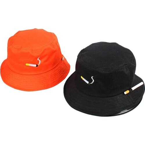 2020 Cap Adult Panama Bob Hat Summer Cigarette Embroidery Bucket Hat Men Lovers Flat Hat Cotton Women Hip Hop Fishing NO CHILL