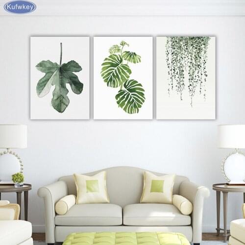 3pcs,DIY 5d Diamond Embroidery Cross Stitch,Diamond Mosaic Crystal Needlework,diamond Painting Plant Leaves Living Room decor