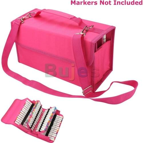 80 Slots Layer Holder Marker Pen Case Bag Storage Carrying Portable,Oxford and Premium Cardboard,for Finecolor,Copic Markers