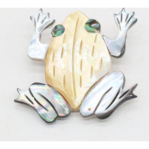 Natural Shell Brooch Pin With Hand-Carved Lifelik Lovely Frog-Shaped Brooch for Ms Men Banquet Office Causal Brooch Pins Gifts