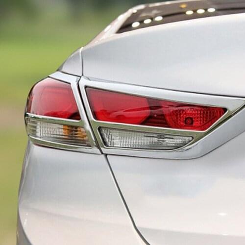 For Hyundai Elantra 2016 2017 ABS Chrome Rear Light Lamp Frame Protector Sticker Cover Trim Car Styling Accessory 4pcs