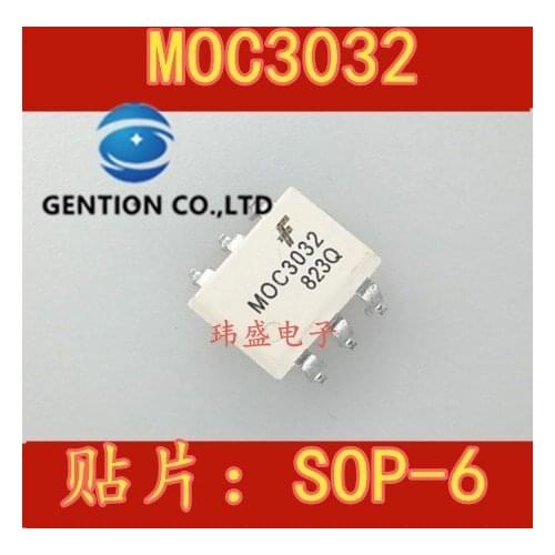 10PCS MOC3032 SOP-6 photoelectric coupler MOC3032SR2M thyristor drive chip in stock 100% new and original