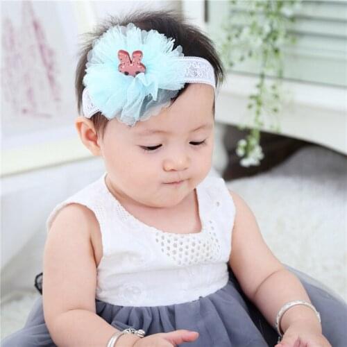 1pcs High Quality Handmade Cotton Rabbit Veil Flower Crown Hair Accessories Girls Headband Hair Band Hair Bows Hair Ties Turban