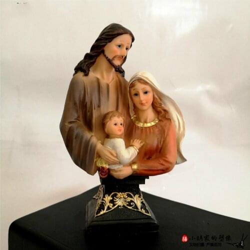 Jesus Christ Virgin Mary Joseph of the Holy Family statue vehicle trade put three blessings Catholic holy