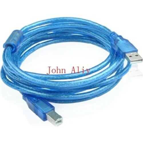 Hot sale 5M(Real Length 4.5m) 16ft USB 2.0 Printer Cable Type A Male to Type B Male Dual Shielding High Quality Transparent Blue