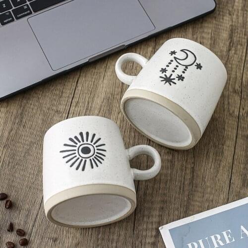 1cps Raw Pottery Mug for Drinking Water, Coffee, Milk and Other Retro Design Japanese Hand-painted Ceramic Coffee Mug