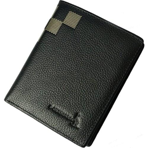 Genuine Leather Men Wallet First Layer of Cowhide Luxury Male Short Wallets Credit Card Holder Fashion Man Soft Money Bag Clips