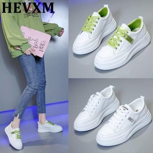 HEVXM Women Casual Shoes Female Casual Women Sneakers Flats Girl Breathble Vulcanized Shoes Lace Up White Shoes Zapatos De Mujer