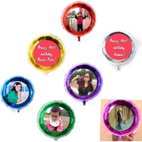 24inch round foil balloons picture/ photo print helium inflatable, logo design advertise, diy wedding /birthday ball 50pcs/lot